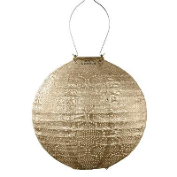 Lumiz Solar Buitenlampion Bazaar Rond   Solar Tuinverlichting   30 cm   Goud