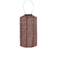 LUMIZ Solar Lampion Folia Cylinder   18 cm   Plum