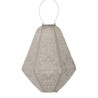 LUMIZ Solar Lampion Marrakesh Can   30 cm   Licht Taupe