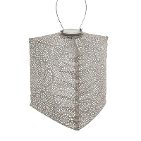 LUMIZ Solar Lampion Paisley Triangle   28 cm   Licht Taupe