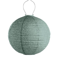 LUMIZ Solar Lampion Tigres Rond   40 cm   Sage Green