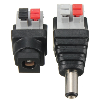 LUSTREON Mannelijke en vrouwelijke connectoren DC 5,5 * 2,1 mm Power Adapter Plug kabel voor LED strips 12V