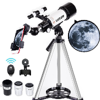 LUXUN Telescoop voor Astronomie Beginners Kids Volwassenen, 70mm Opening 400mm Astronomische Refracterende Draagbare Tel