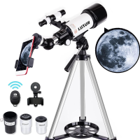 LUXUN Telescoop voor astronomiebeginners Kinderen Volwassenen, 70 mm diafragma 400 mm astronomische refracterende draagb