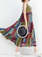 M 5xl Gracila Bohemian Patchwork Tank Dress