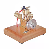 M16 1,6 cc Mini Verticaal Luchtgekoeld Eencilinder 4 Takt Benzine Hit Miss Complete Motor Model met Houten Basis
