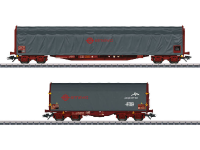 MÃ¤rklin 47102 H0 2 delige set wagons met schuifoverkapping van de firma Ermewa