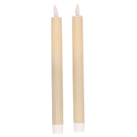 Magic Flame Dinerkaarsen   LED   2x stuks   creme wit   25 cm   met glitters