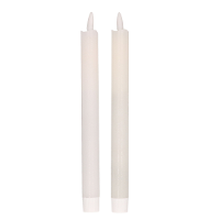 Magic Flame Dinerkaarsen   LED   2x stuks   wit   25 cm   met glitters