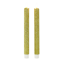 LED dinerkaarsen   2x st   goud   glitter   H25,5 cm   LED kaarsen