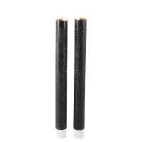 Led dinerkaarsen   2x stuks   antraciet grijs   25,5 cm   met timer