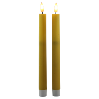Led dinerkaarsen   2x stuks   geel   25,5 cm   met timer