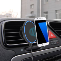 Magnetic Qi Wireless Indicator Light 360 Rotation Charger Holder Air Vent Mount Pad For Samsung S8