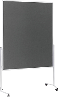 Magnetoplan Presentatiebord 2111101 (b x h) 1200 mm x 1500 mm Vilt Grijs Tweezijdig te gebruiken, Incl. Rollen, Prikbord 2111101