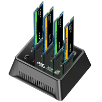 MAIWO 4 Bay M.2 SATA/NVMe SSD Basis M/B&M Sleutel M.2 Behuizing USB C SSD Behuizing NVME en NGFF Externe HD met Ventilat