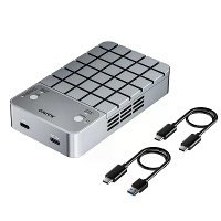 Maiwo K2042P3 M.2 NVMe SATA Dual Bay Harde Schijf Behuizing 20Gbps USB 3.2 Gen2x2 Vier Klonemodi Gereedschapvrije Extern