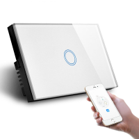 MAKEGOOD 1000 W AC110 240V US 1 Gang 1 Way Smart Home Touch Schakelaar WiFi APP Controle Lamp Schakelaar Kristalglas Sch