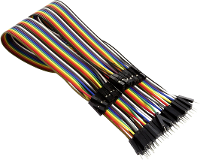 MAKERFACTORY VMA414 Jumper kabel Raspberry Pi, Banana Pi, Arduino [40x Draadbrug stekker   40x Draadbrug bus] 0.30 M Bont