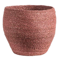 Mand Lily   rood   zeegras   30xø32 cm   Leen Bakker
