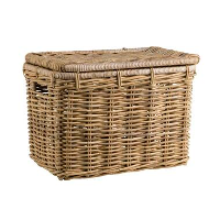 Mand met deksel Meike   antiek grijs   55x40x40 cm   Leen Bakker