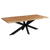 Mangohoutonline   Acaciahouten Eettafel Edge 220x100cm Rechthoekig Bruin