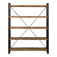 Mangohoutonline   Boekenkast Minneapolis 160cm   Bruin   Mahom
