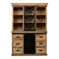 Mangohoutonline   Buffetkast Denver 160x220cm Enkele Deur Rechthoekig Bruin