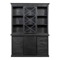 Mangohoutonline   Buffetkast Denver Black 140cm   Zwart   Mahom