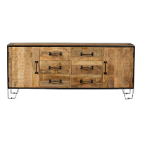 Mangohoutonline   Dressoir Baltimore 190cm Rechthoekig   Naturel   Mahom