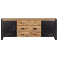 Dressoir Birmingham 200cm   Mangohout   Bruin   Rechthoekig