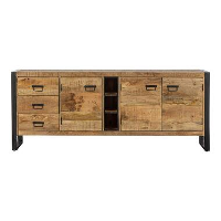 Mangohoutonline   Dressoir Stockton 200cm Rechthoekig   Bruin   Mahom