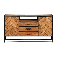 Mangohoutonline   Dressoir Toronto 145x80cm Rechthoekig   Bruin   Mahom