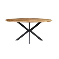 Eettafel Bologna 160x90cm   Mangohout   Bruin   Ovaal