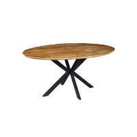 Eettafel Bologna 220x110cm   Mangohout   Bruin   Ovaal