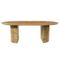 Mangohoutonline   Eettafel Chiara 210x100cm Rechthoekig   Bruin   Mahom