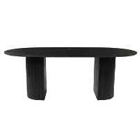 Mangohoutonline   Eettafel Chiara Black 180x100cm Rechthoekig   Zwart   Mahom