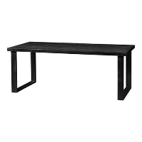 Eettafel Cleveland Black 160x90cm   Mangohout   Zwart   Rechthoekig