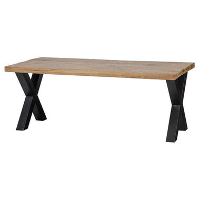 Mangohoutonline   Eettafel Columbus 240x100cm Rechthoekig   Bruin   Mahom