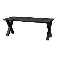 Eettafel Columbus Black 240x100cm   Mangohout   Zwart   Rechthoekig