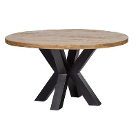 Eettafel Madison 130cm   Mangohout   Bruin   Rond