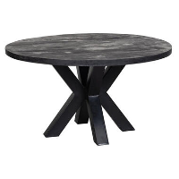 Eettafel Madison Black Ø 130cm   Mangohout   Zwart   Rond
