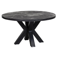 Eettafel Madison Black Ø 150cm   Mangohout   Zwart   Rond
