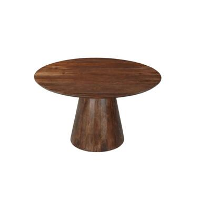Mangohoutonline   Eettafel Nova 150cm Donkerbruin Rond   Donkerbruin   Mahom