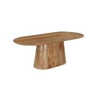 Mangohoutonline   Eettafel Nova Deens 180x90cm Ovaal   Bruin   Mahom