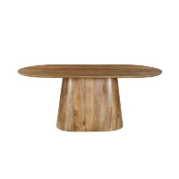 Mangohoutonline   Eettafel Nova Deens 240x110cm Ovaal   Bruin   Mahom