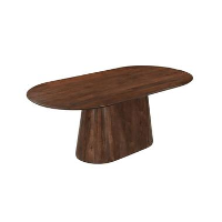 Mangohoutonline   Eettafel Nova Deens Donkerbruin 160x90cm Ovaal Donkerbruin