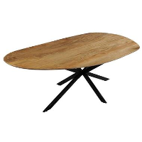 Mangohoutonline   Eettafel Organisch Alessia 260x120cm   Bruin   Mahom