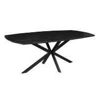 Mangohoutonline   Eettafel Vicenza Black Deens 160x90cm Ovaal   Zwart   Mahom