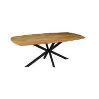 Mangohoutonline   Eettafel Vicenza Deens 210x100cm Ovaal   Bruin   Mahom