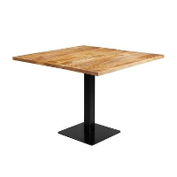 Mangohoutonline   Horecatafel Vierkant 100x100cm Vierkant   Bruin   Mahom